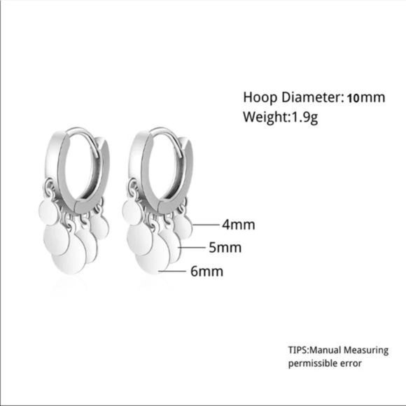 NEW 925 STERLING SILVER SMALL CIRCLE HOOP EARRINGS, NICE EARRINGS, CUTE EARRINGS - Picture 6 of 7